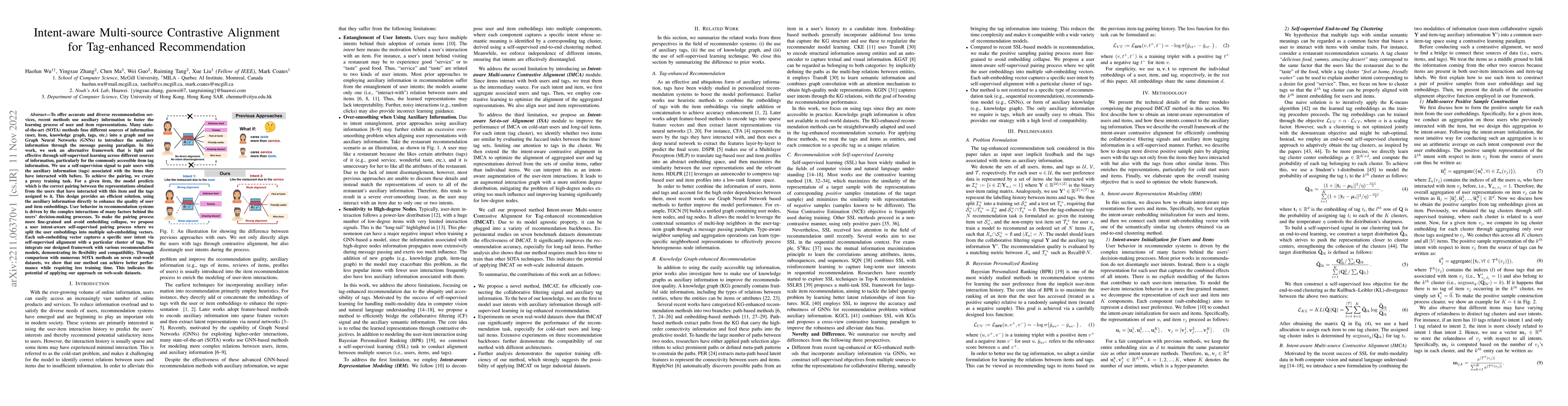 Thumbnail for Intent-aware Multi-source Contrastive Alignment for Tag-enhanced
  Recommendation