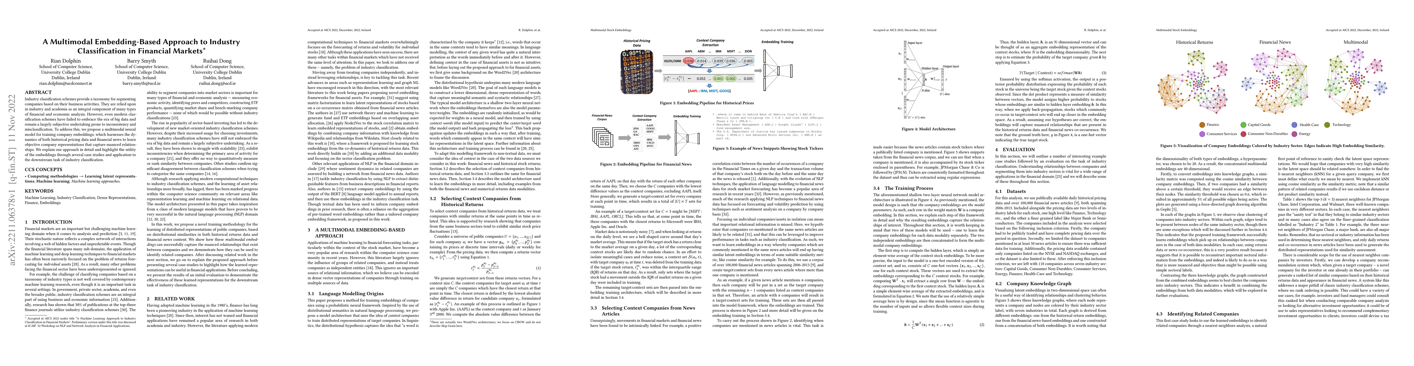 Thumbnail for A Multimodal Embedding-Based Approach to Industry Classification in
  Financial Markets