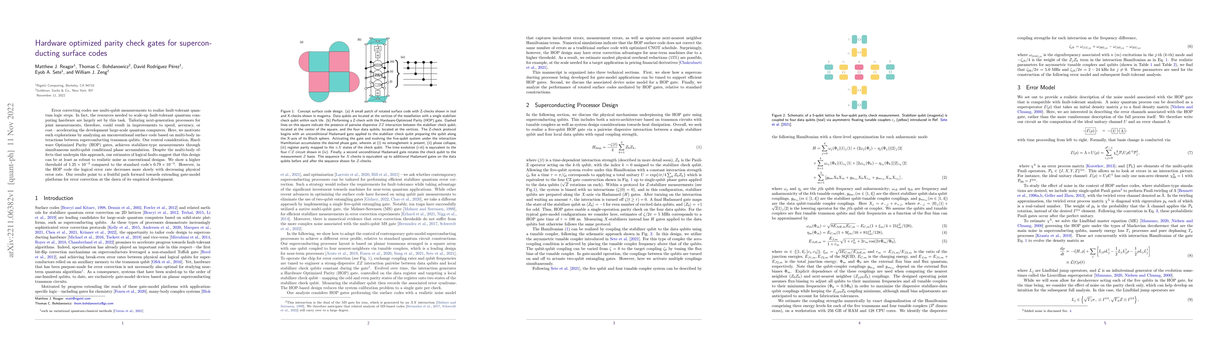 Thumbnail for Hardware optimized parity check gates for superconducting surface codes