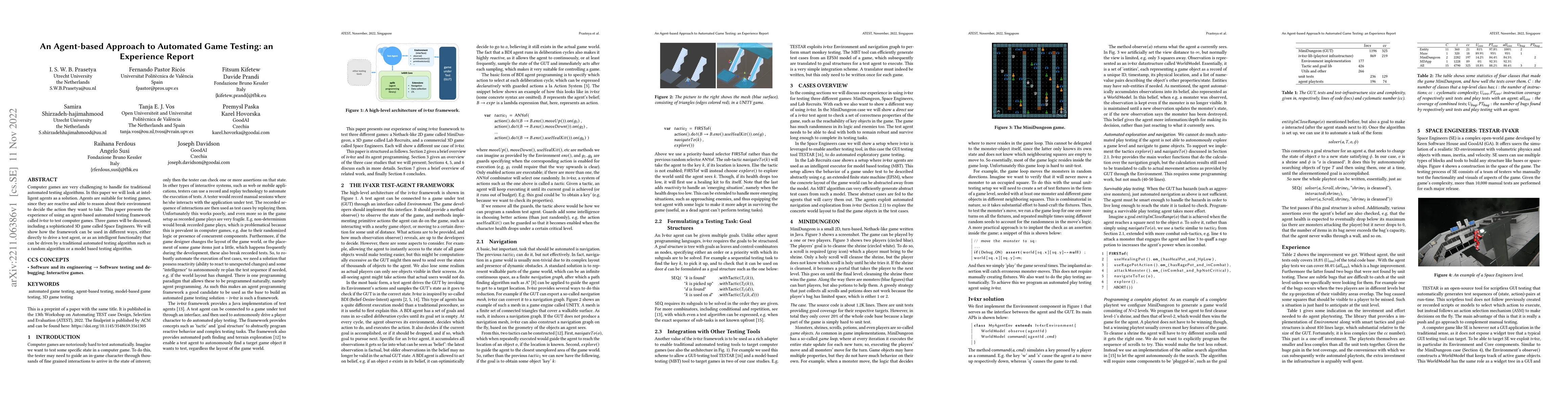 Thumbnail for An Agent-based Approach to Automated Game Testing: an Experience Report