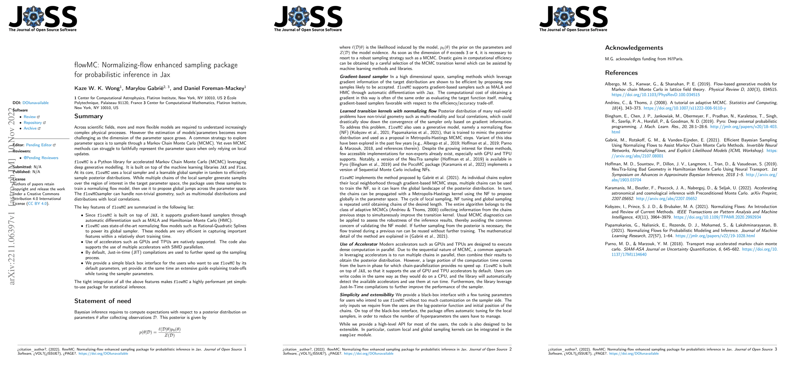 Thumbnail for flowMC: Normalizing-flow enhanced sampling package for probabilistic
  inference in Jax