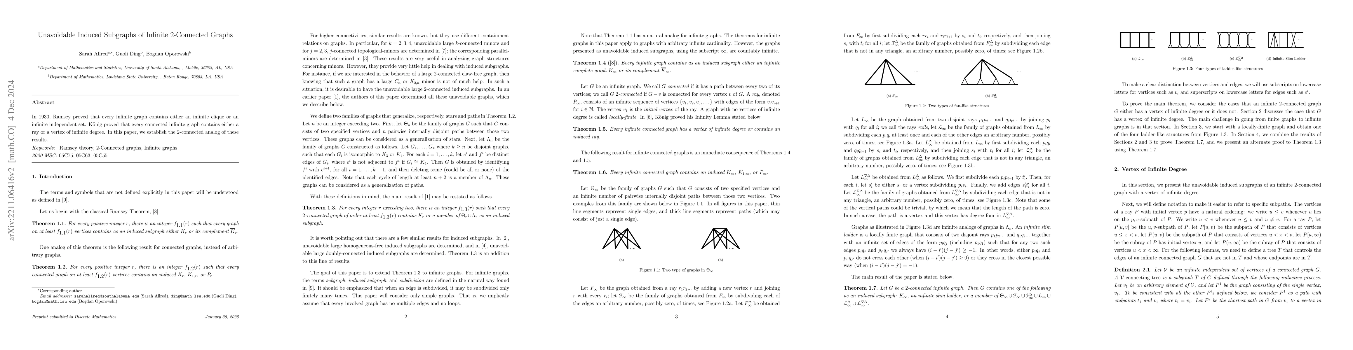 Thumbnail for Unavoidable Induced Subgraph of Infinite 2-connected Graphs