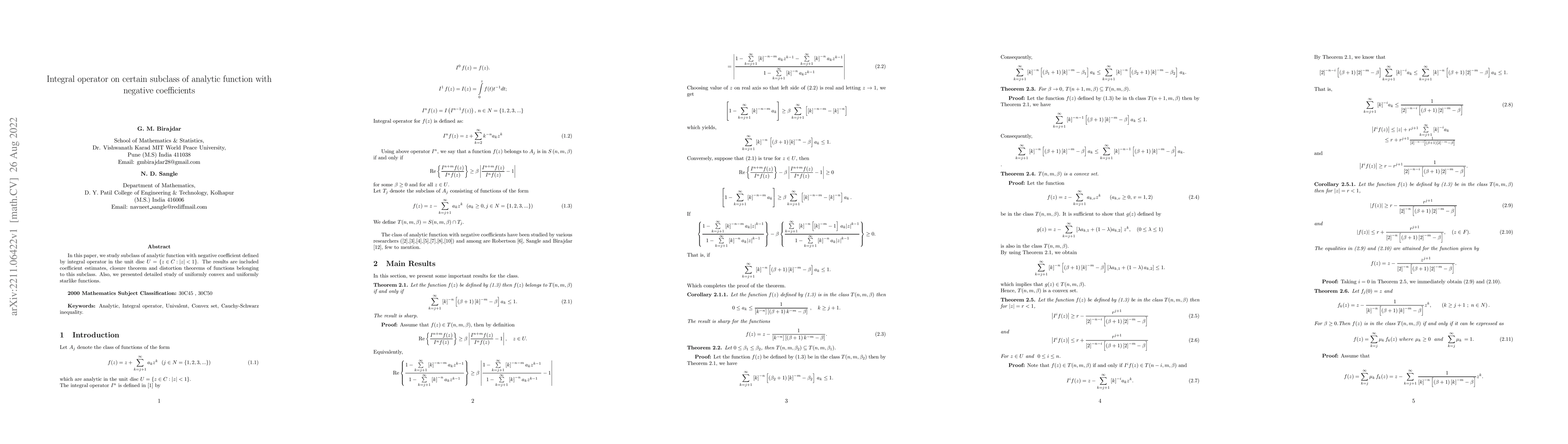 Thumbnail for Integral operator on certain subclass of analytic function with negative
  coefficients