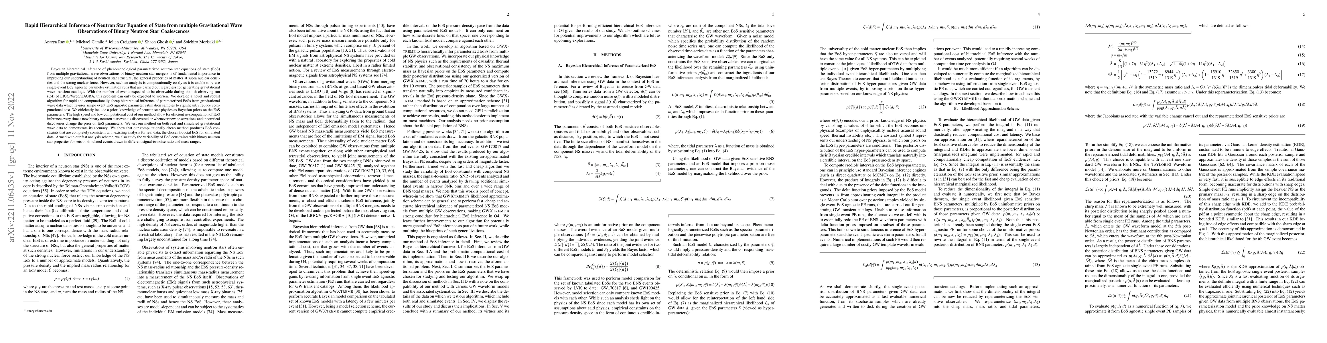 Thumbnail for Rapid Hierarchical Inference of Neutron Star Equation of State from
  multiple Gravitational Wave Observations of Binary Neutron Star Coalescences