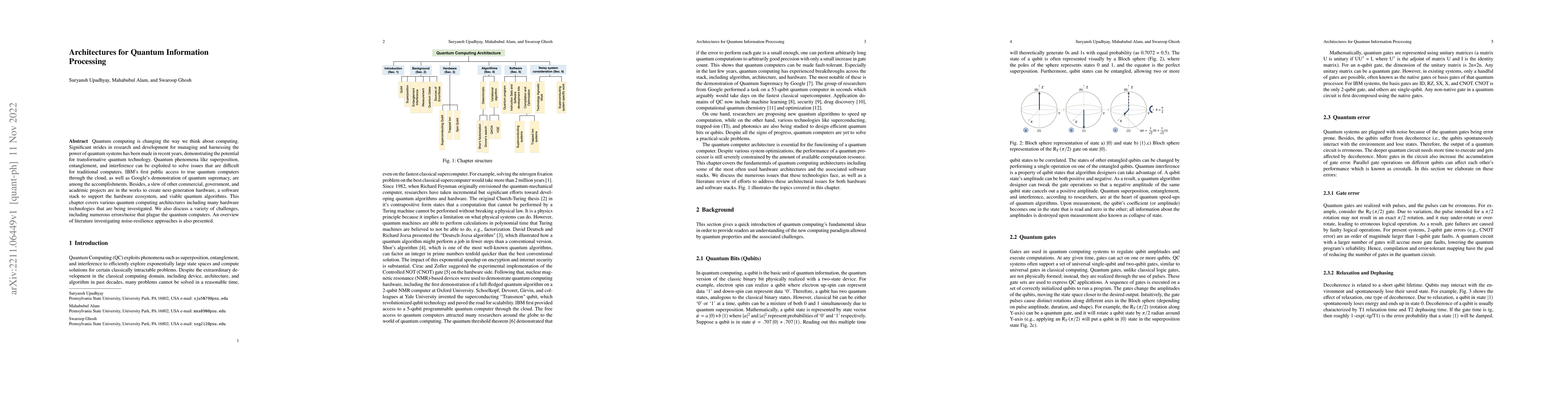 Thumbnail for Architectures for Quantum Information Processing