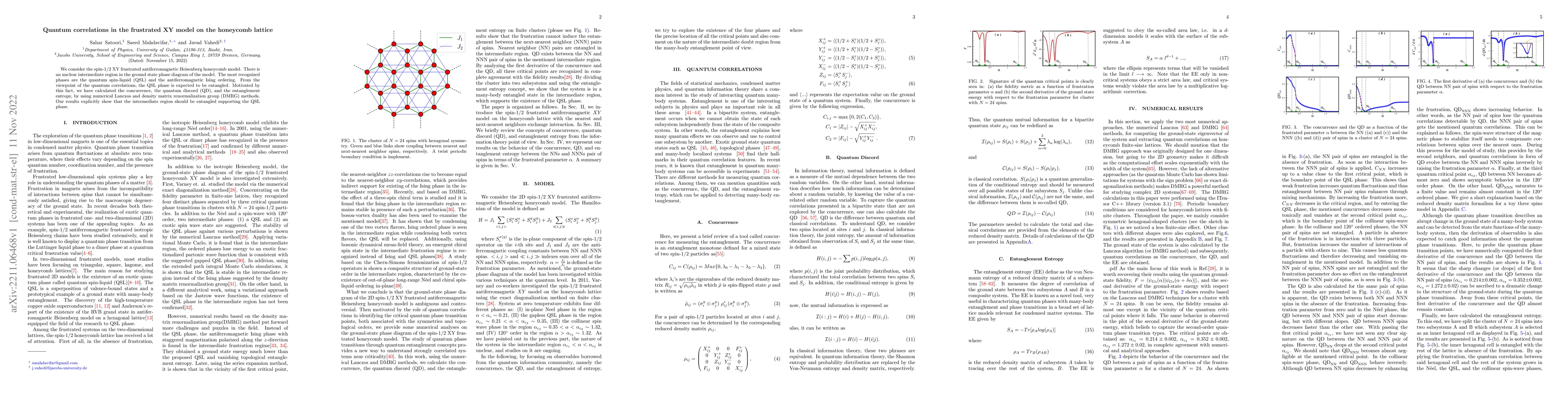 Thumbnail for Quantum correlations in the frustrated XY model on the honeycomb lattice