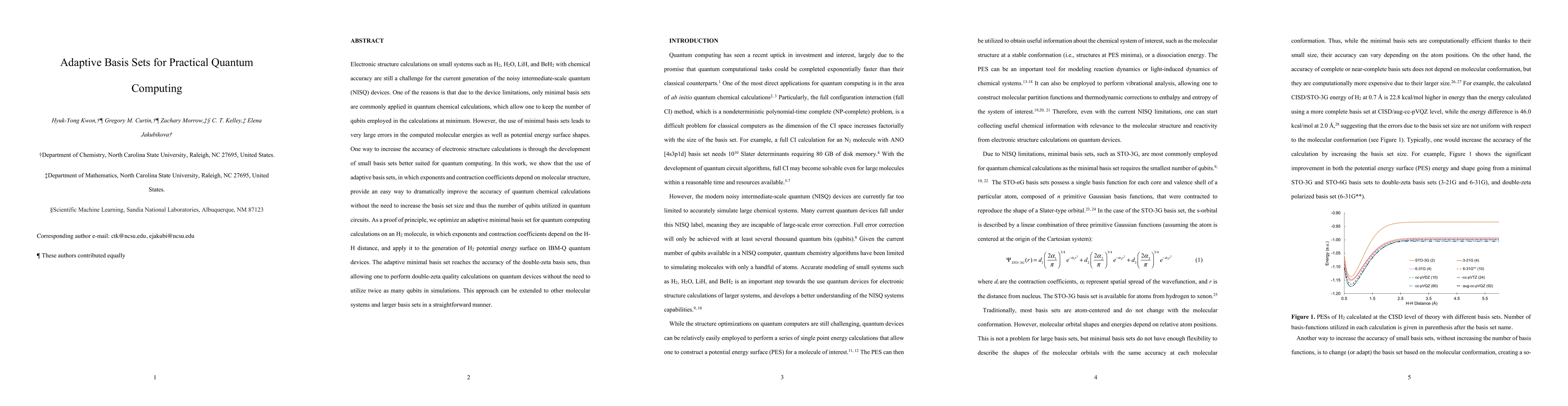 Thumbnail for Adaptive Basis Sets for Practical Quantum Computing