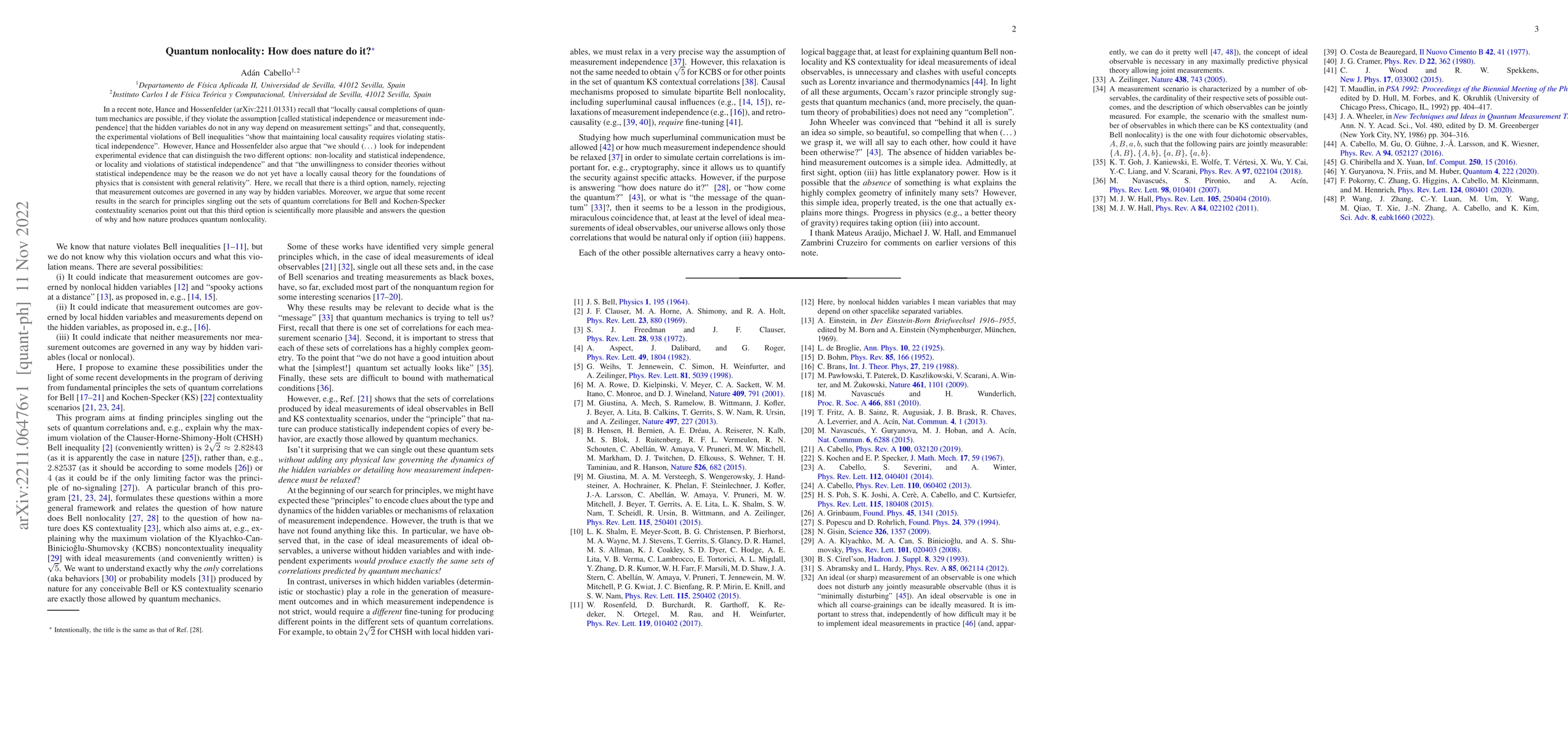 Thumbnail for Quantum nonlocality: How does nature do it?