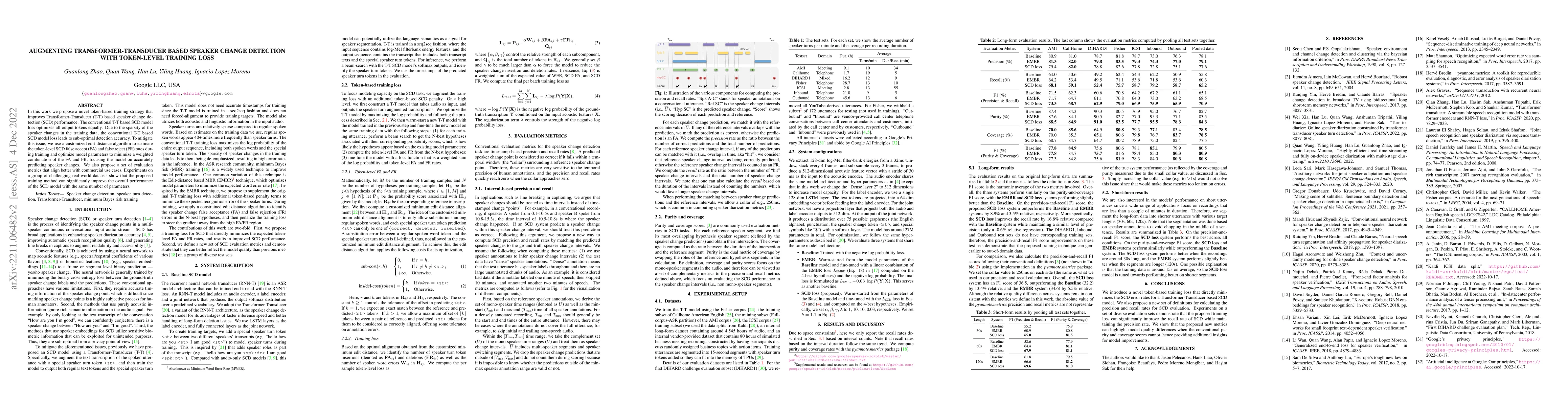 Thumbnail for Augmenting Transformer-Transducer Based Speaker Change Detection With
  Token-Level Training Loss