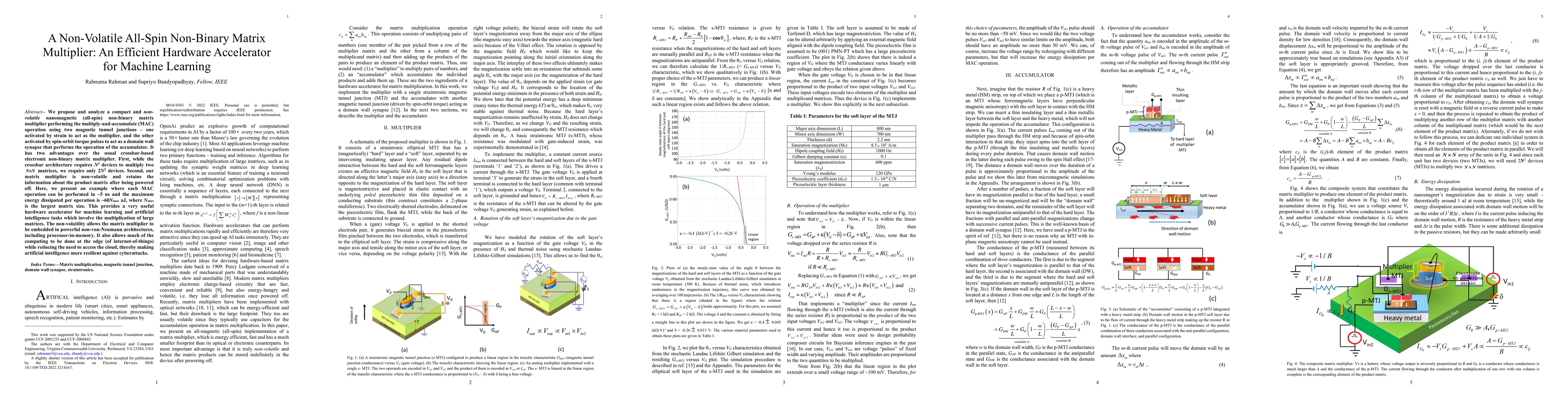 Thumbnail for A Non-Volatile All-Spin Non-Binary Matrix Multiplier: An Efficient
  Hardware Accelerator for Machine Learning