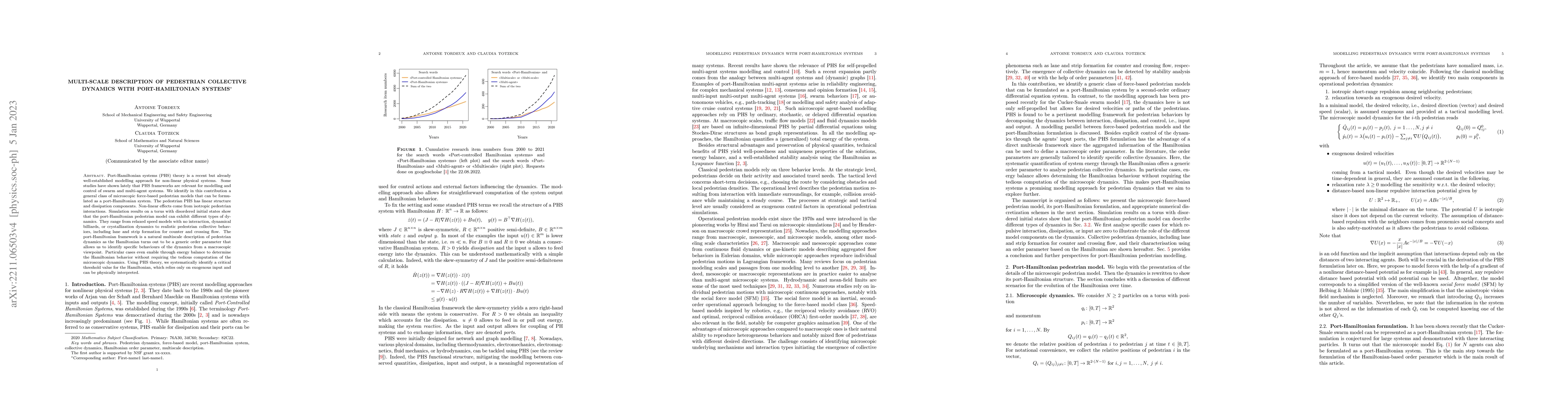 Thumbnail for Multi-scale description of pedestrian collective dynamics with
  port-Hamiltonian systems