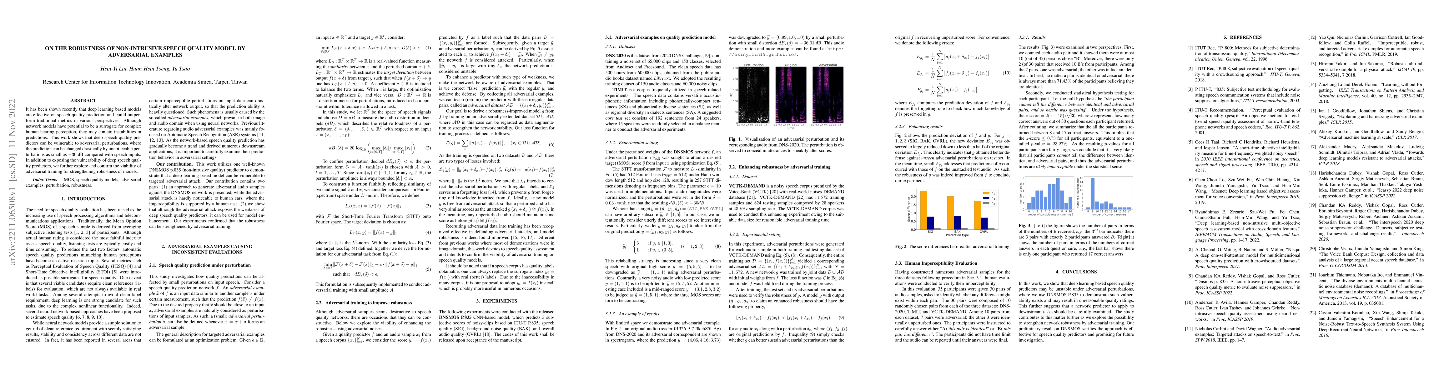 Thumbnail for On the robustness of non-intrusive speech quality model by adversarial
  examples