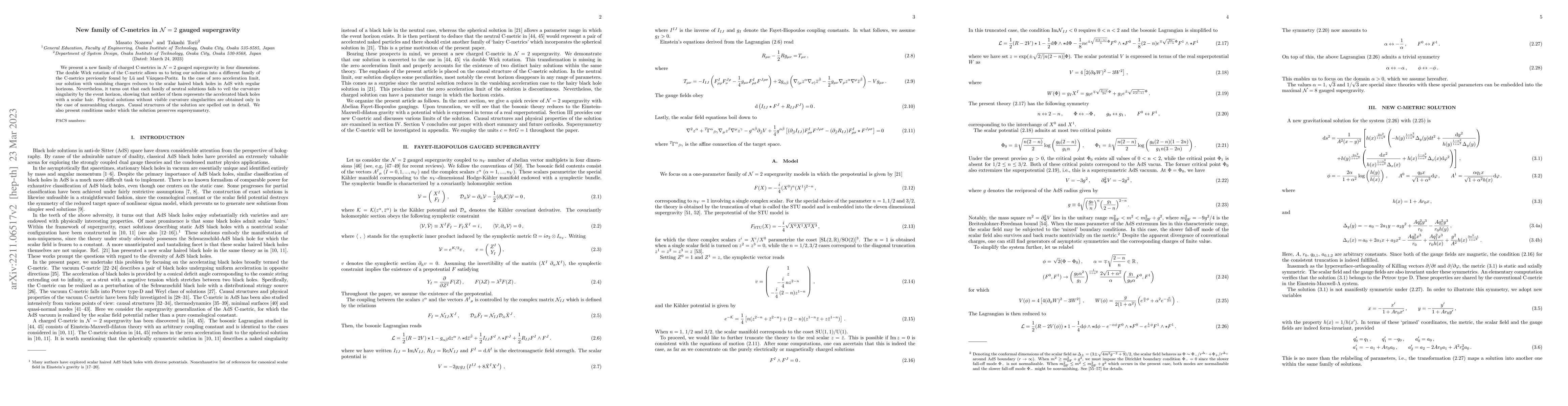 Thumbnail for New family of C-metrics in ${\cal N}=2$ gauged supergravity