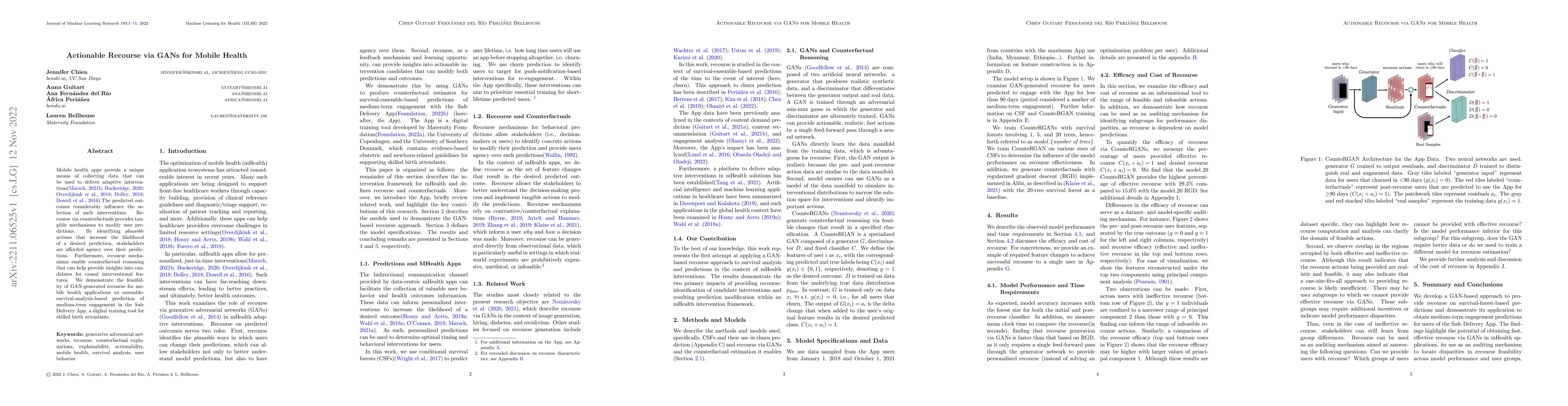 Thumbnail for Actionable Recourse via GANs for Mobile Health