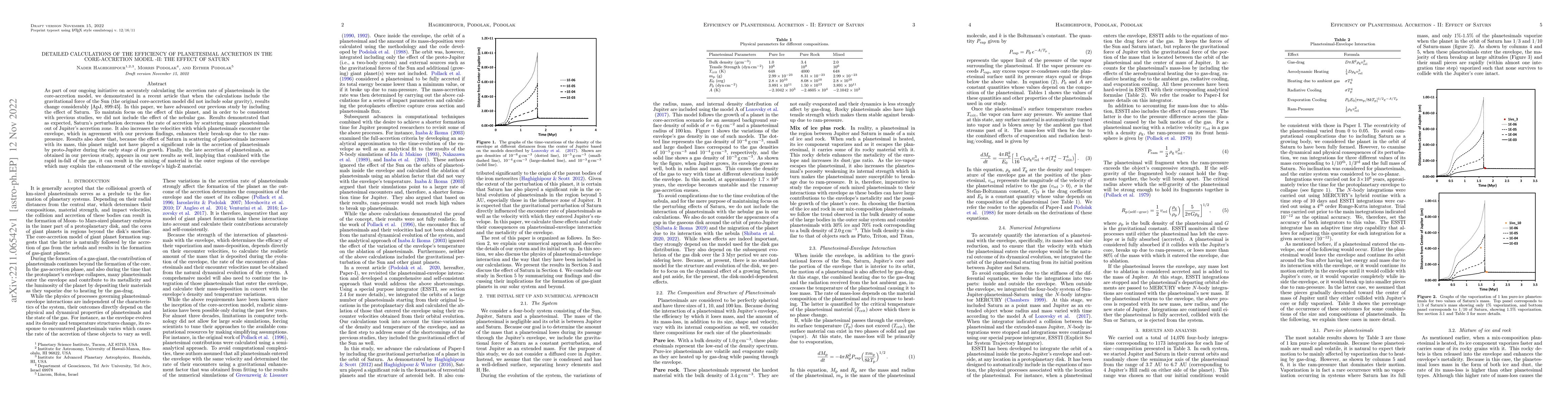 Thumbnail for Detailed Calculations of the Efficiency of Planetesimal Accretion in the
  Core-Accretion Model -II: The effect of Saturn