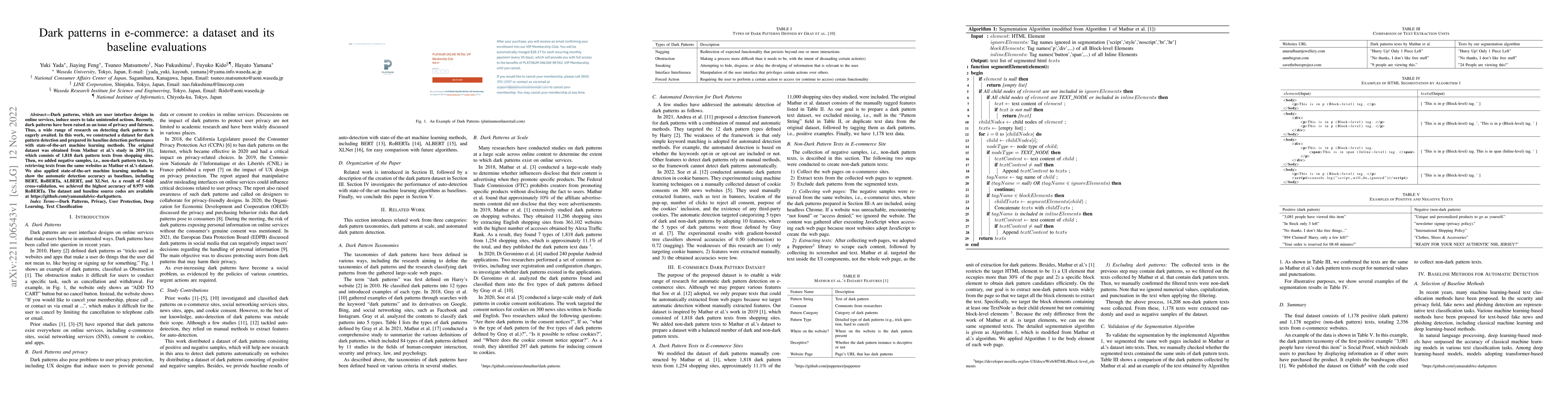 Thumbnail for Dark patterns in e-commerce: a dataset and its baseline evaluations