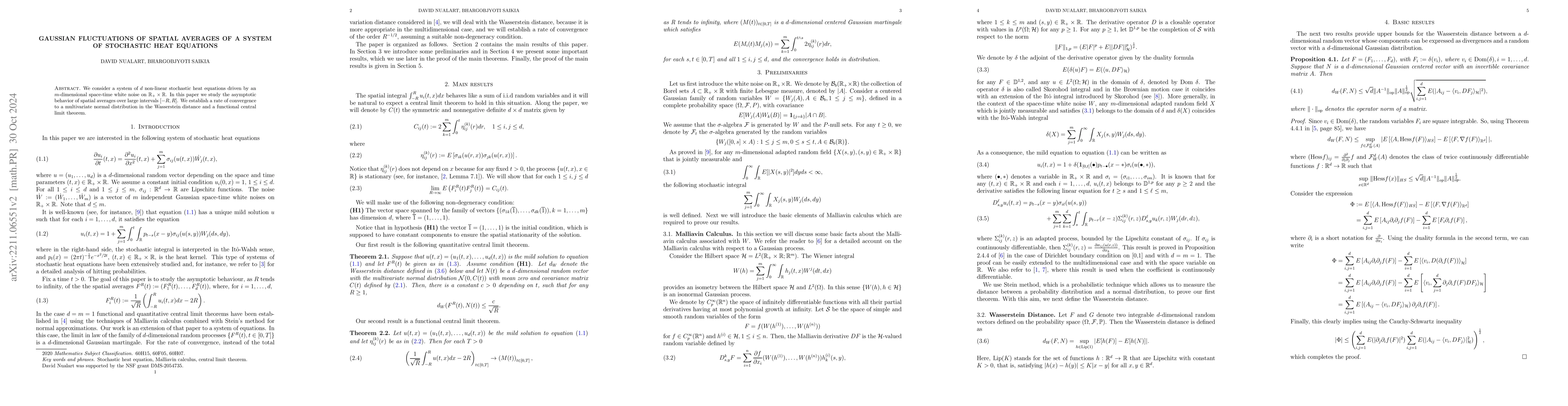 Thumbnail for Gaussian fluctuations of spatial averages of a system of stochastic heat
  equations