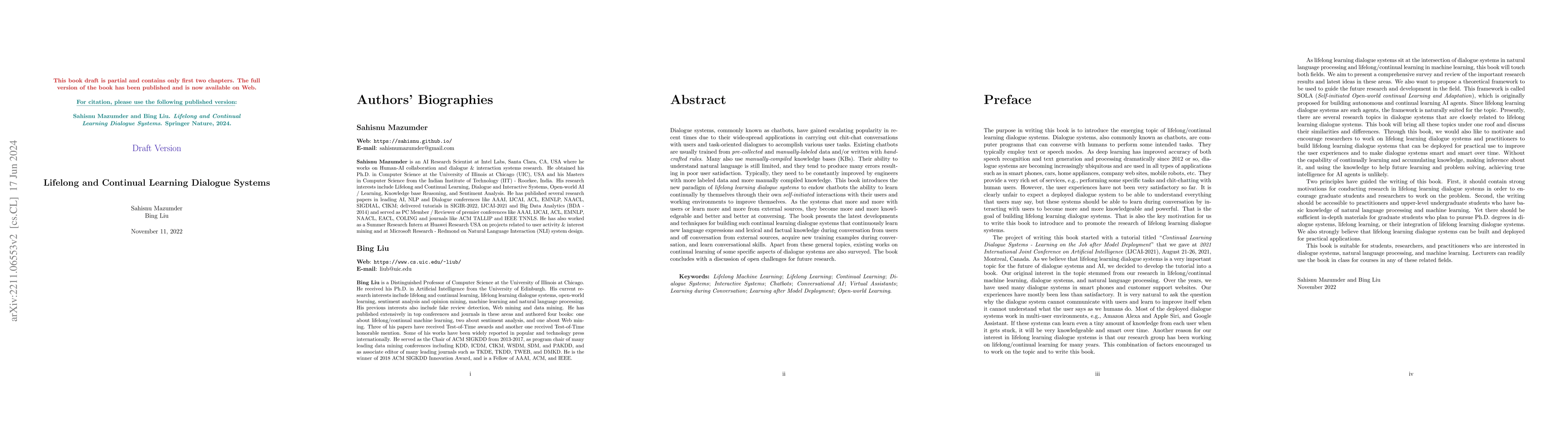 Thumbnail for Lifelong and Continual Learning Dialogue Systems