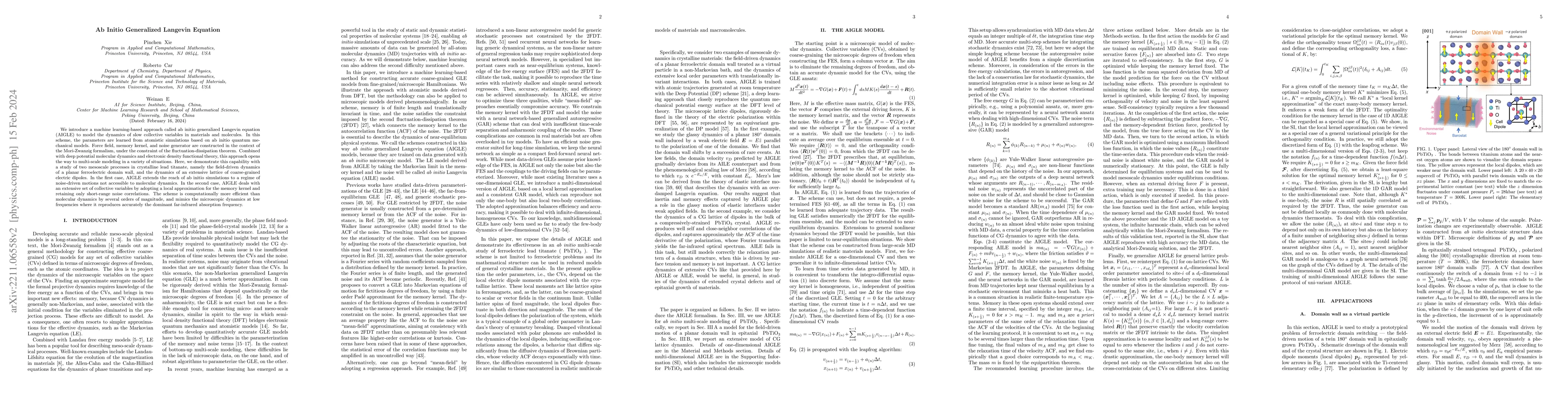 Thumbnail for Ab Initio Generalized Langevin Equation