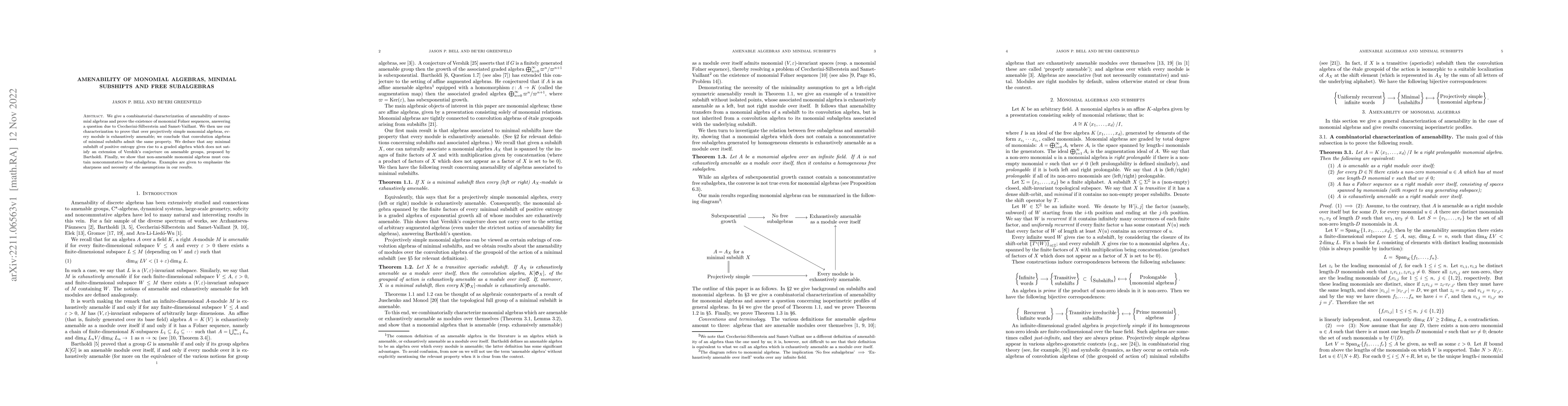 Thumbnail for Amenability of monomial algebras, minimal subshifts and free subalgebras