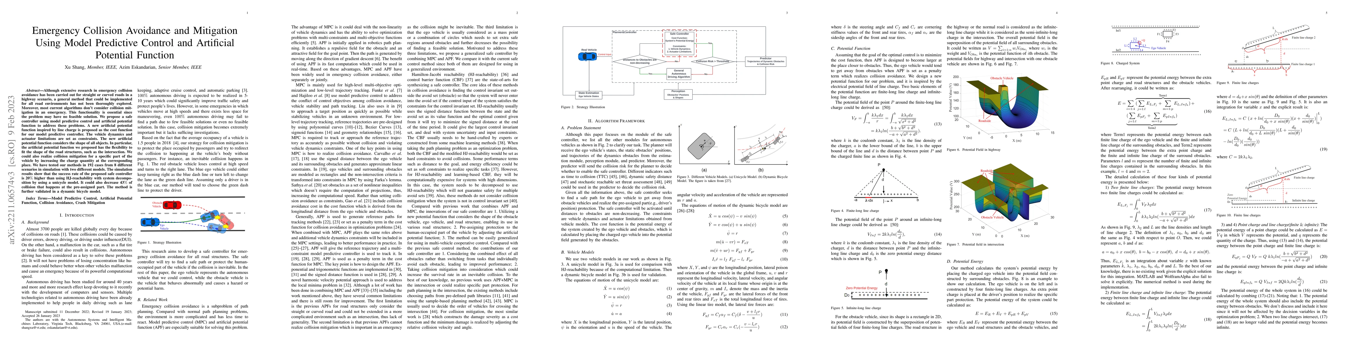 Thumbnail for Emergency Collision Avoidance and Mitigation Using Model Predictive
  Control and Artificial Potential Function