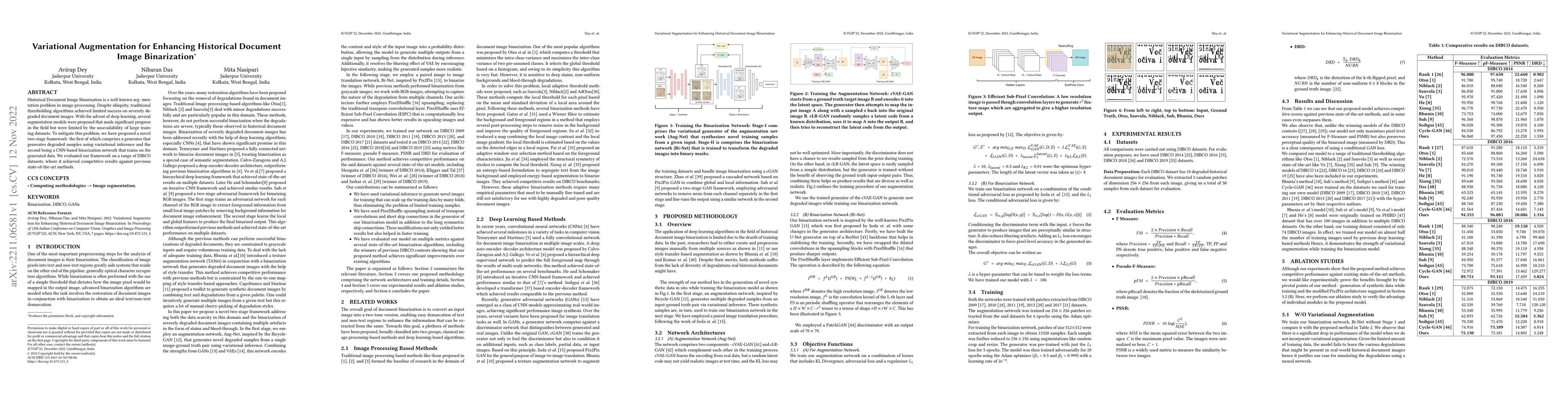 Thumbnail for Variational Augmentation for Enhancing Historical Document Image
  Binarization