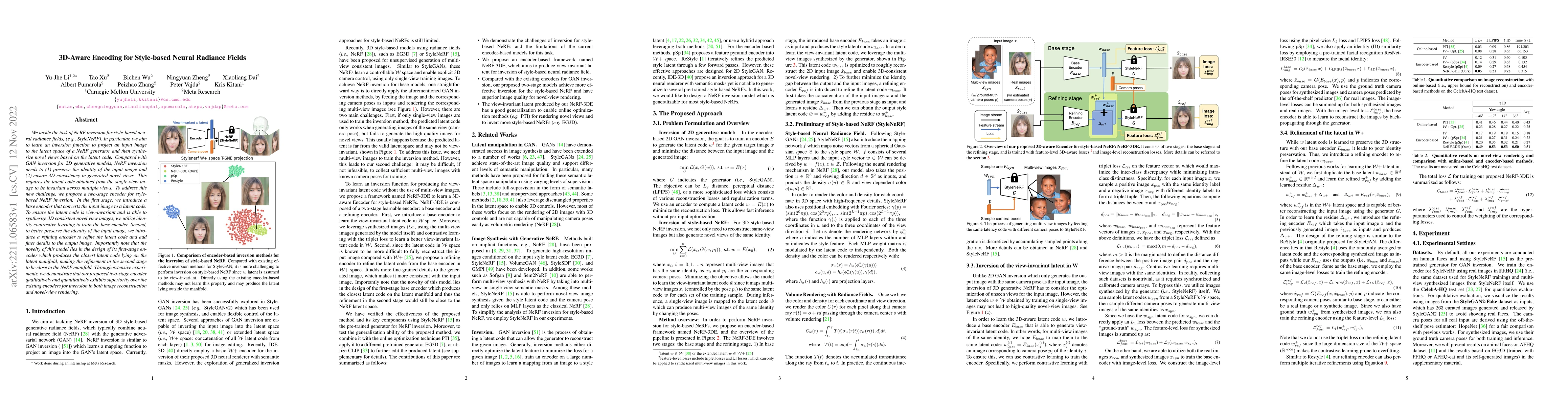 Thumbnail for 3D-Aware Encoding for Style-based Neural Radiance Fields