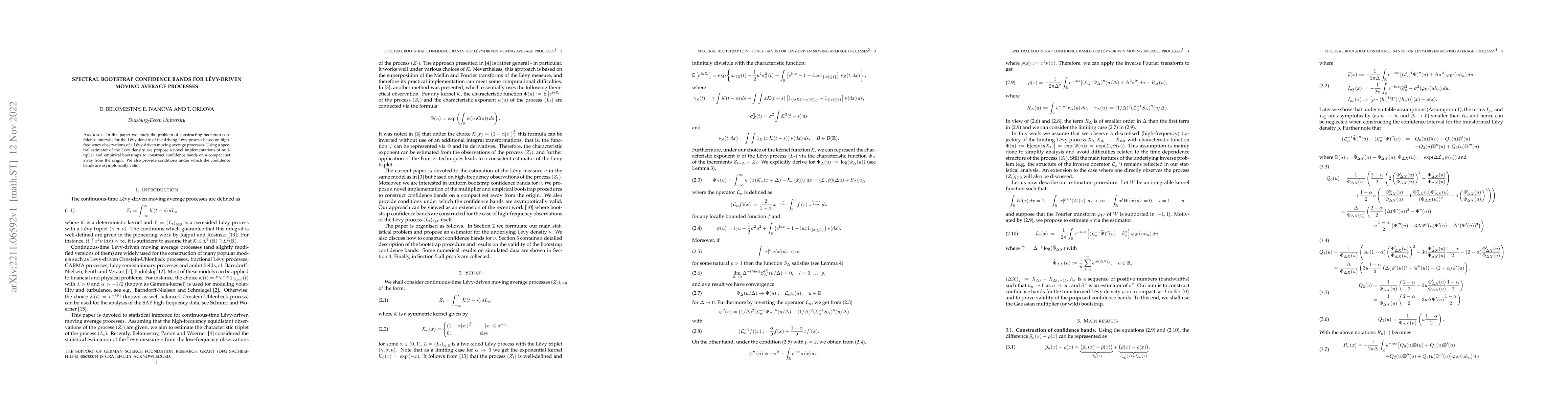 Thumbnail for Spectral bootstrap confidence bands for L\'evy-driven moving average
  processes