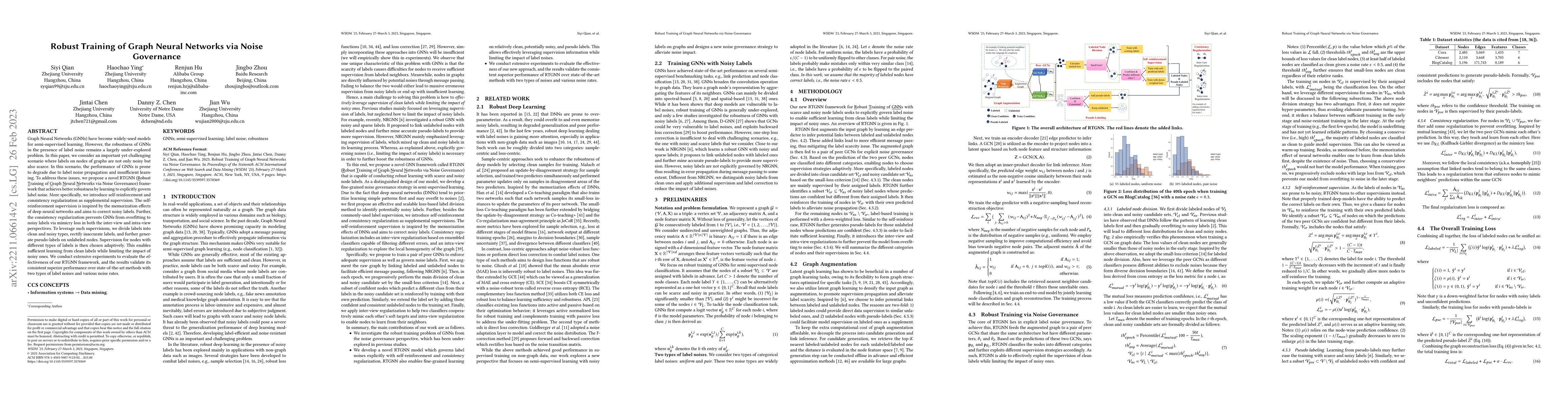 Thumbnail for Robust Training of Graph Neural Networks via Noise Governance