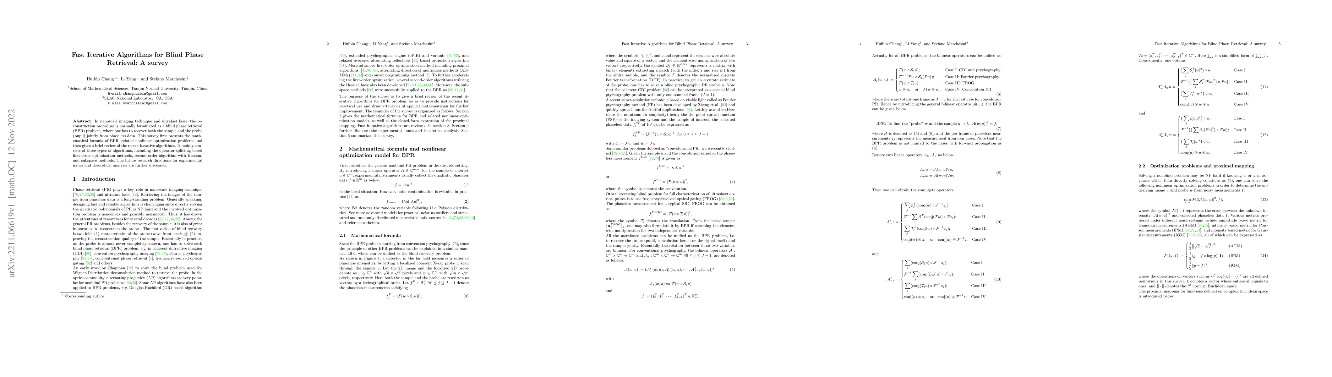 Thumbnail for Fast Iterative Algorithms for Blind Phase Retrieval: A survey