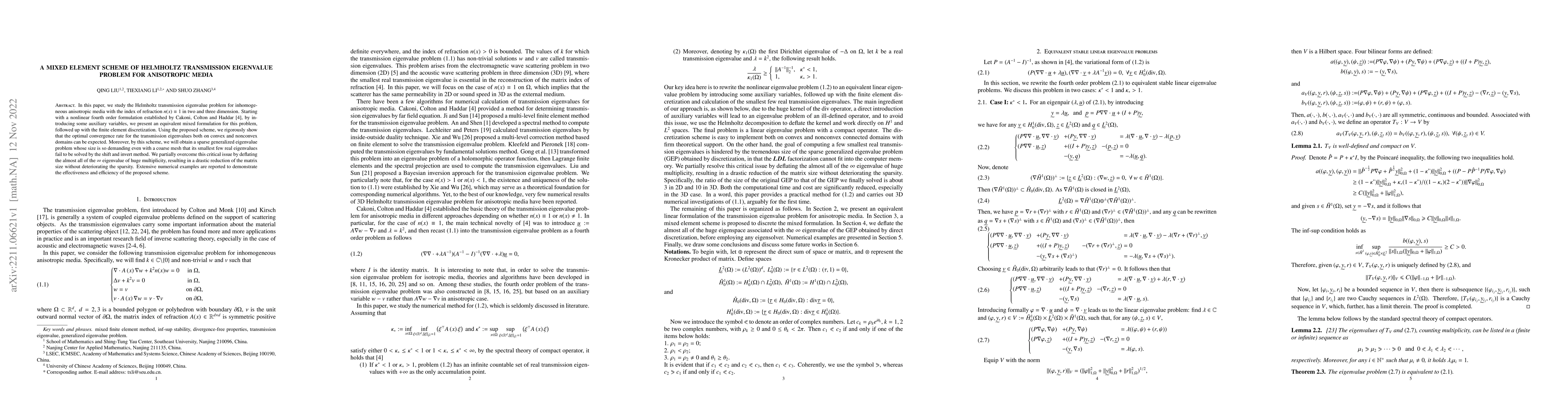 Thumbnail for A mixed element scheme of Helmholtz transmission eigenvalue problem for
  anisotropic media