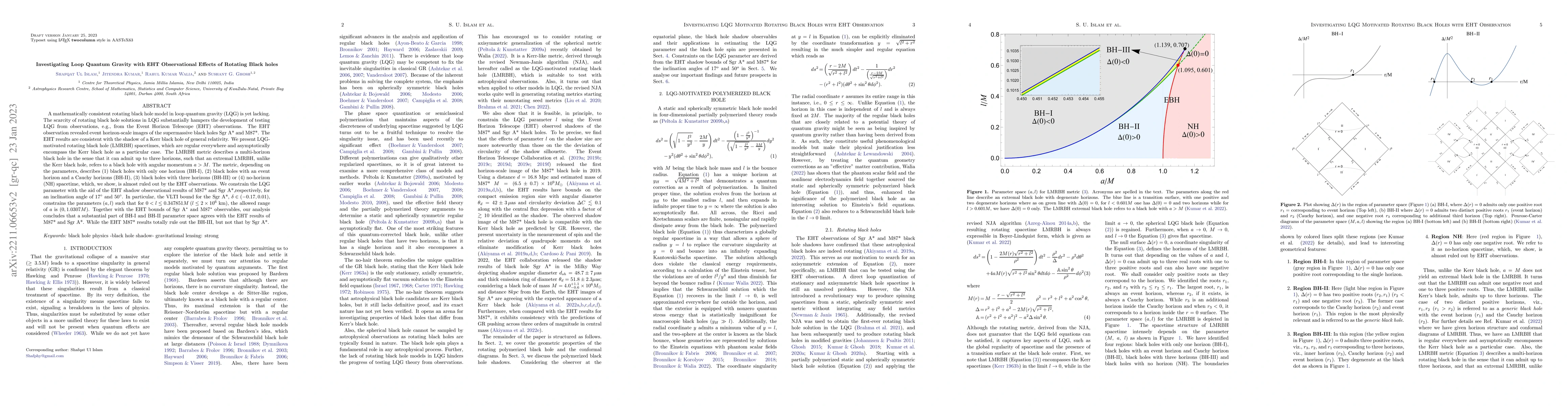 Thumbnail for Investigating Loop Quantum Gravity with EHT Observational Effects of
  Rotating Black holes