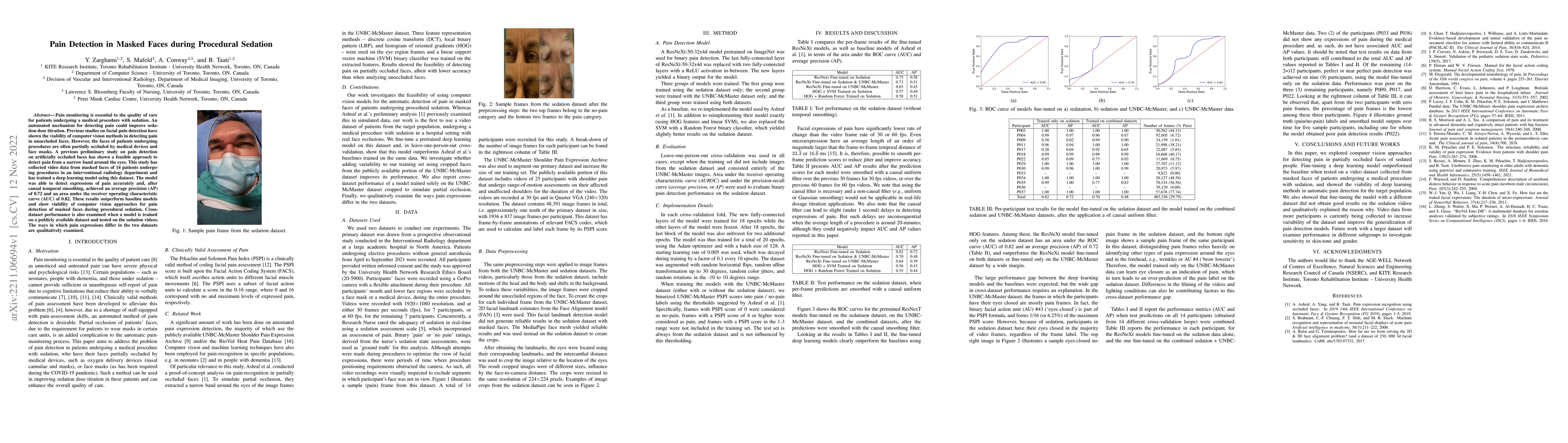 Thumbnail for Pain Detection in Masked Faces during Procedural Sedation