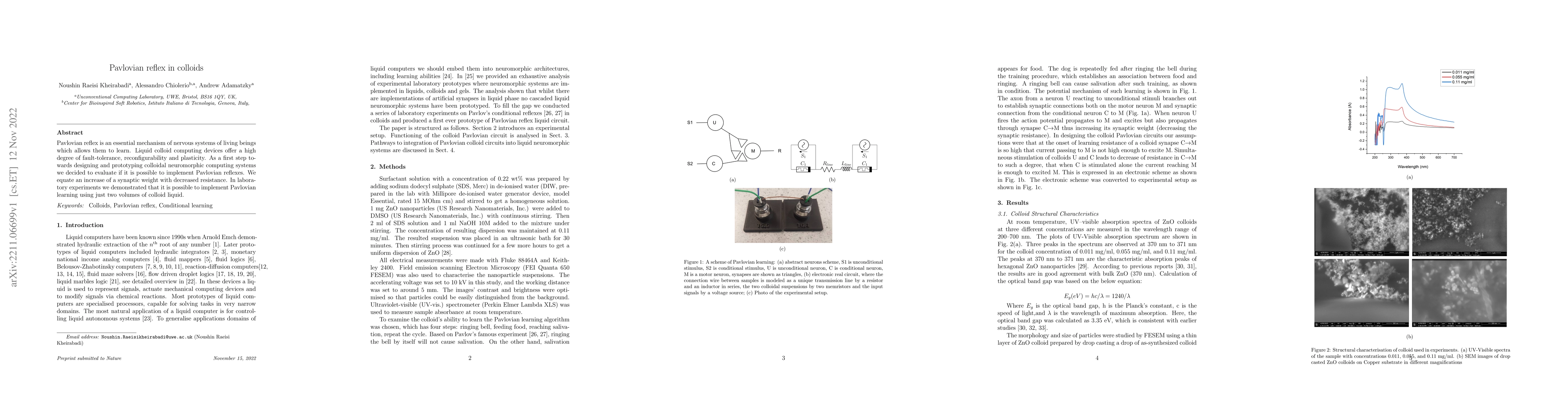 Thumbnail for Pavlovian reflex in colloids
