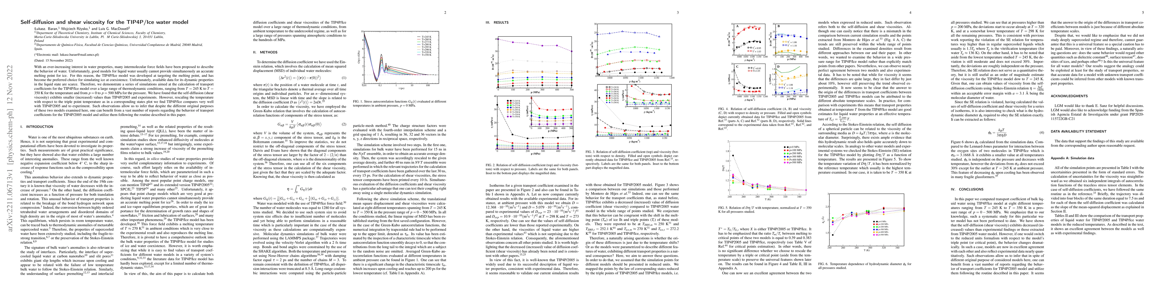 Thumbnail for Self-diffusion and shear viscosity for the TIP4P/Ice water model
