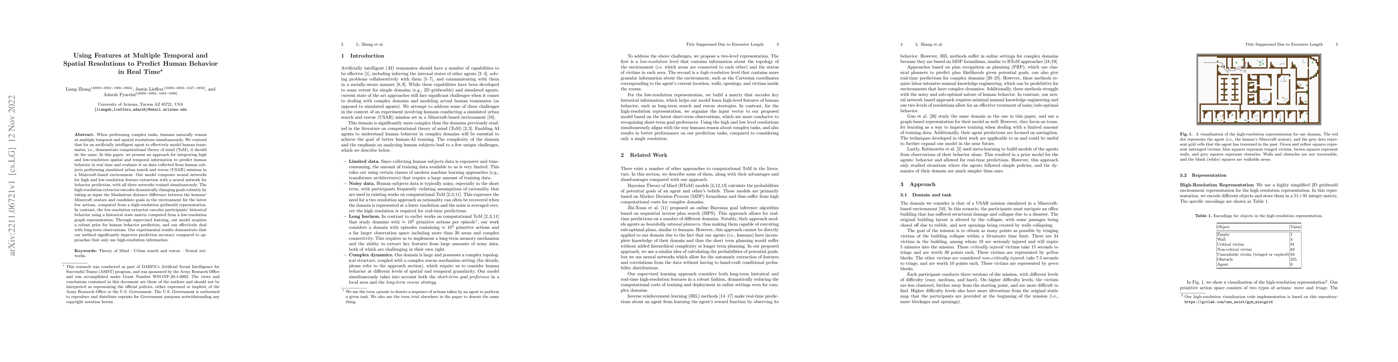 Thumbnail for Using Features at Multiple Temporal and Spatial Resolutions to Predict
  Human Behavior in Real Time