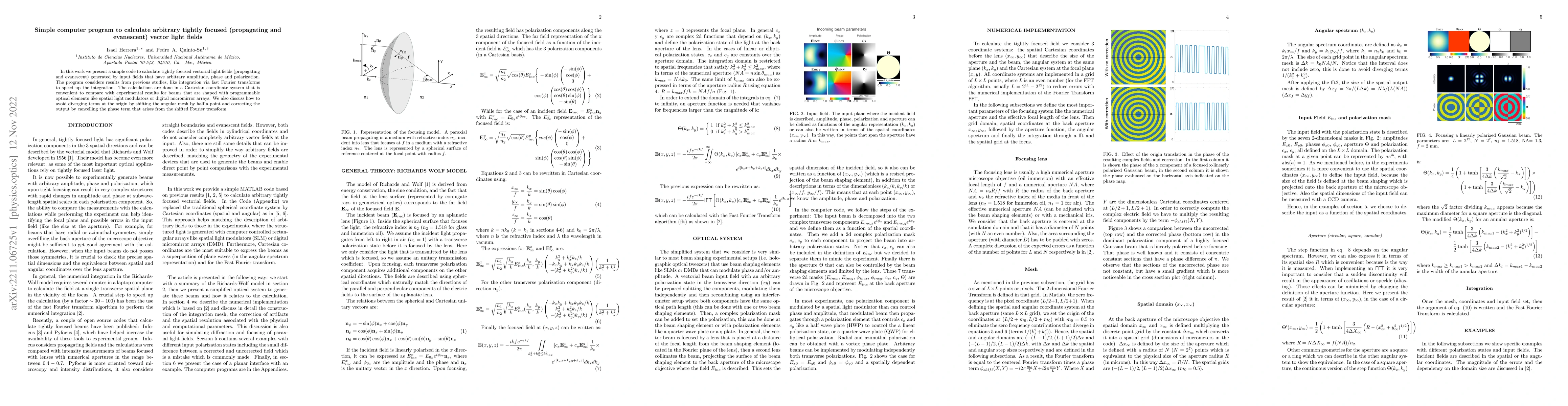 Thumbnail for Simple computer program to calculate arbitrary tightly focused
  (propagating and evanescent) vector light fields