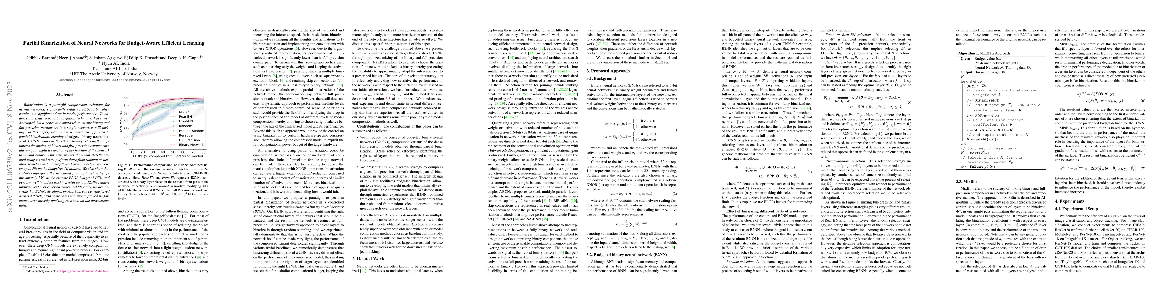 Thumbnail for Partial Binarization of Neural Networks for Budget-Aware Efficient
  Learning