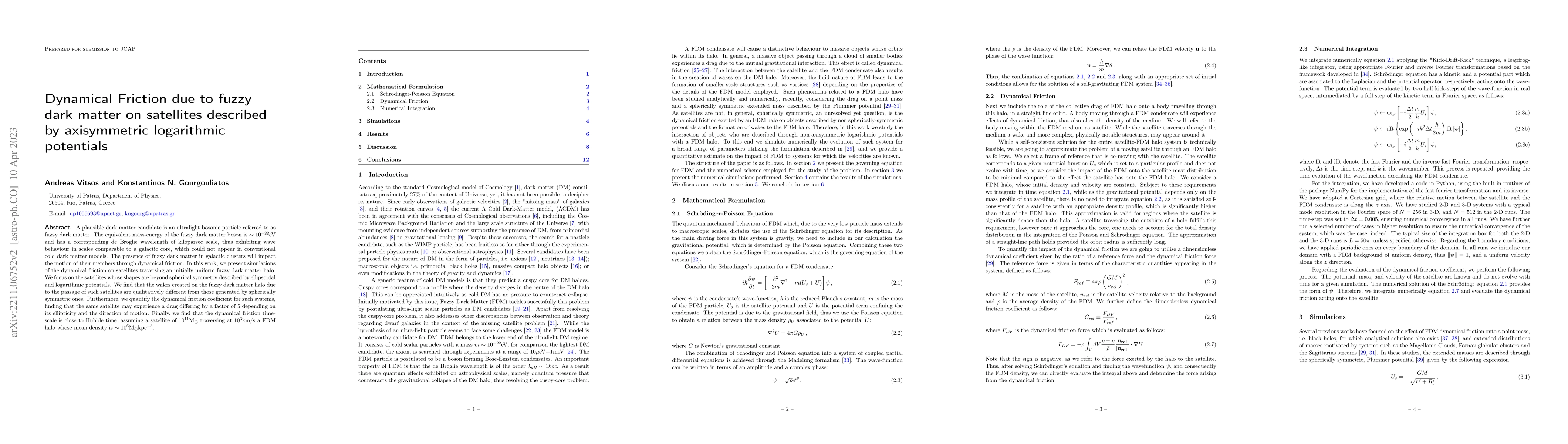 Thumbnail for Dynamical Friction due to fuzzy dark matter on satellites described by
  axisymmetric logarithmic potentials