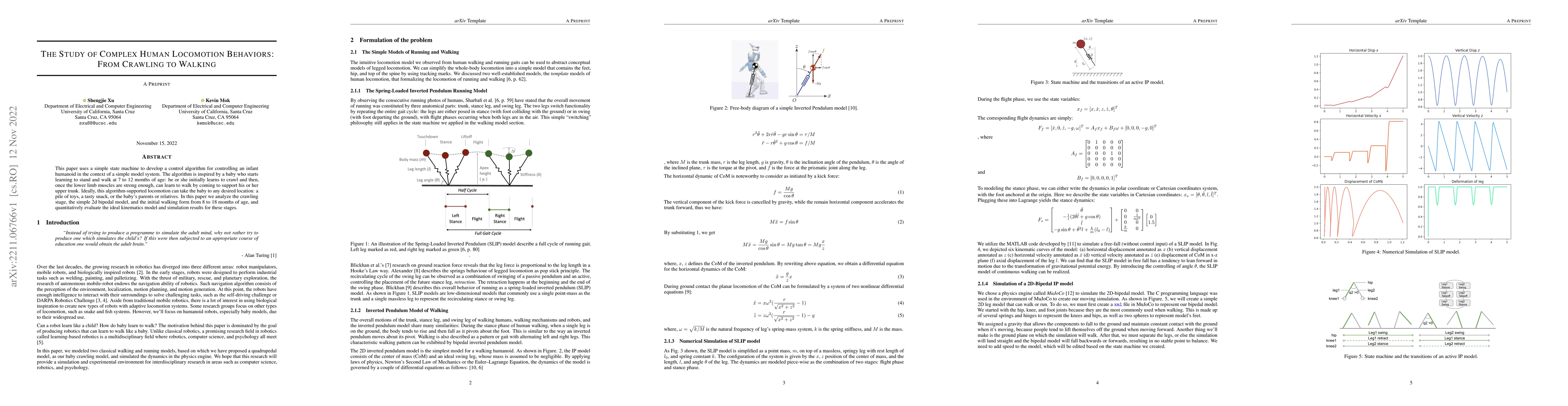 Thumbnail for The Study of Complex Human Locomotion Behaviors: From Crawling to
  Walking
