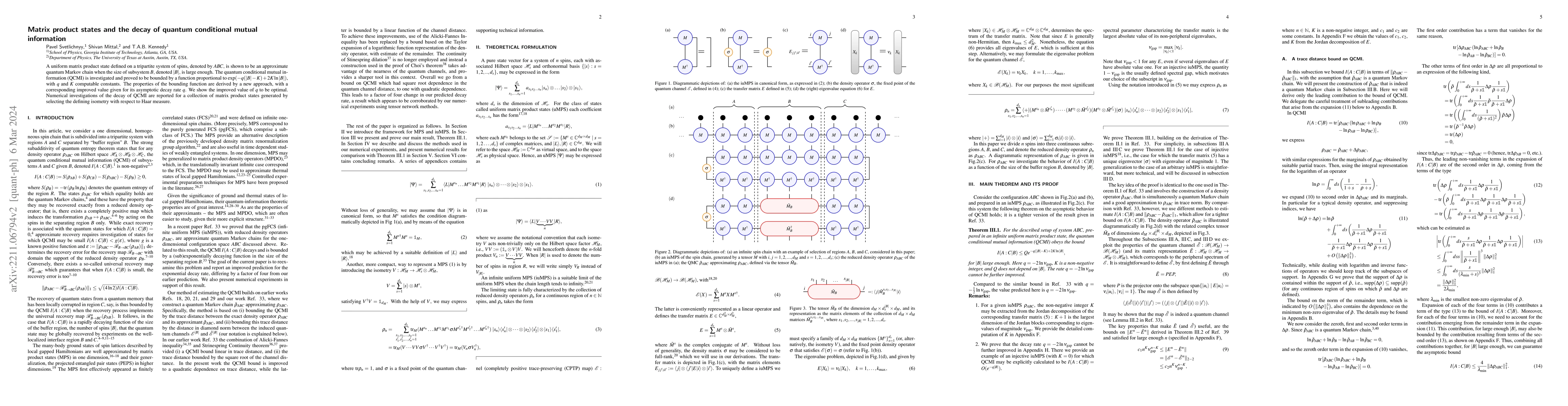 Thumbnail for Matrix product states and the decay of quantum conditional mutual
  information