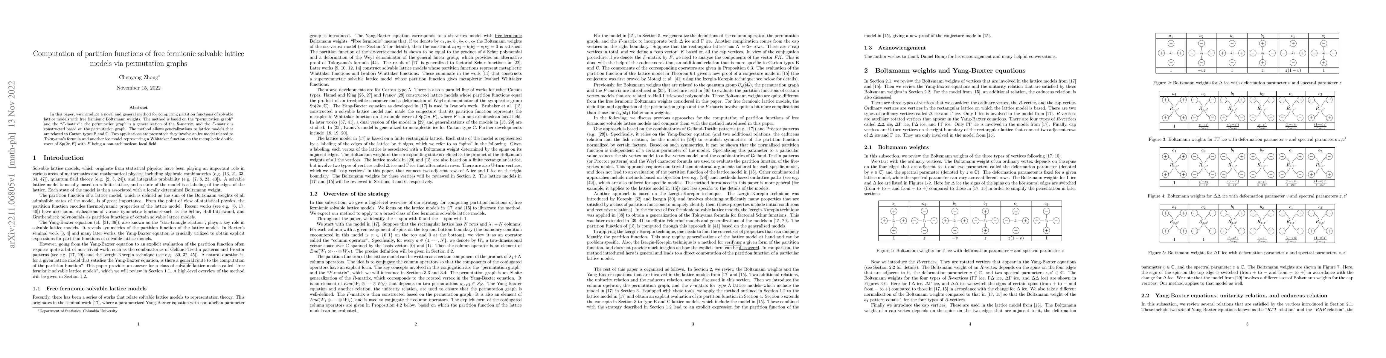Thumbnail for Computation of partition functions of free fermionic solvable lattice
  models via permutation graphs