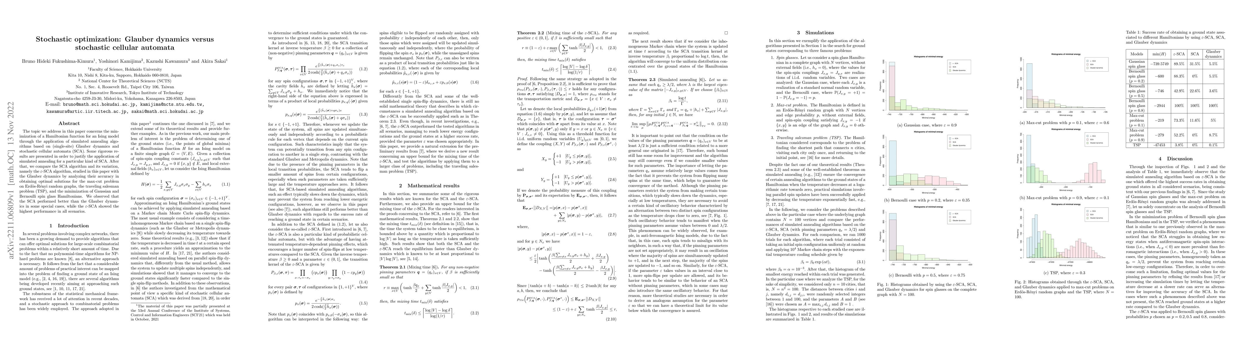 Thumbnail for Stochastic optimization: Glauber dynamics versus stochastic cellular
  automata