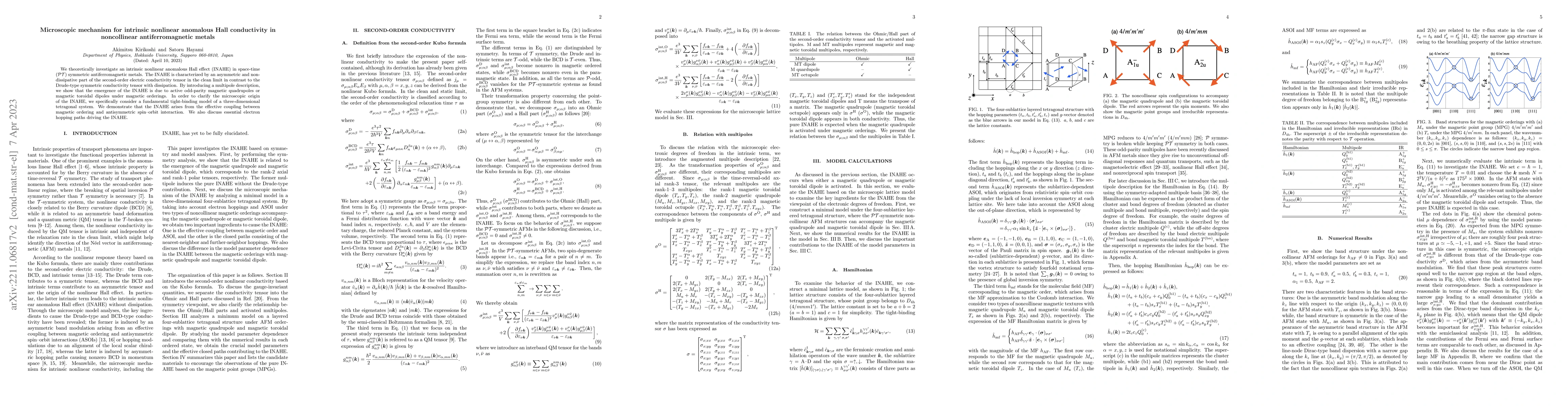 Thumbnail for Microscopic mechanism for intrinsic nonlinear anomalous Hall
  conductivity in noncollinear antiferromagnetic metals