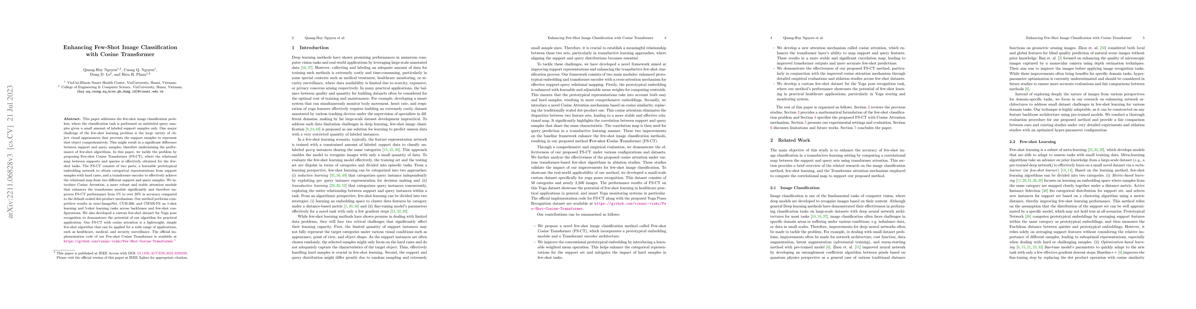 Thumbnail for Enhancing Few-shot Image Classification with Cosine Transformer