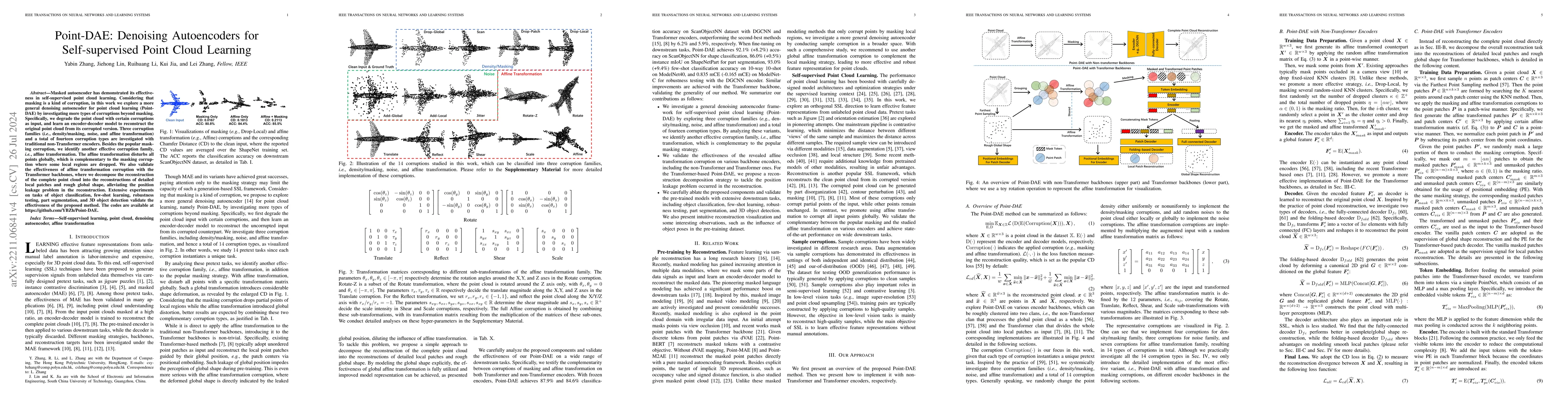 Thumbnail for Point-DAE: Denoising Autoencoders for Self-supervised Point Cloud
  Learning