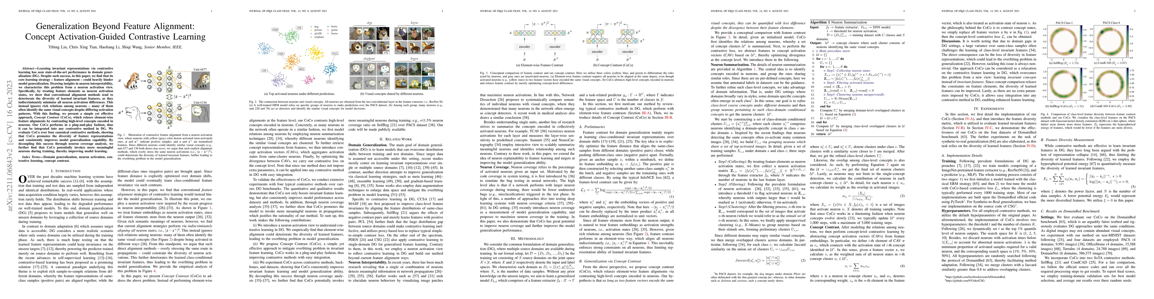 Thumbnail for Generalization Beyond Feature Alignment: Concept Activation-Guided
  Contrastive Learning