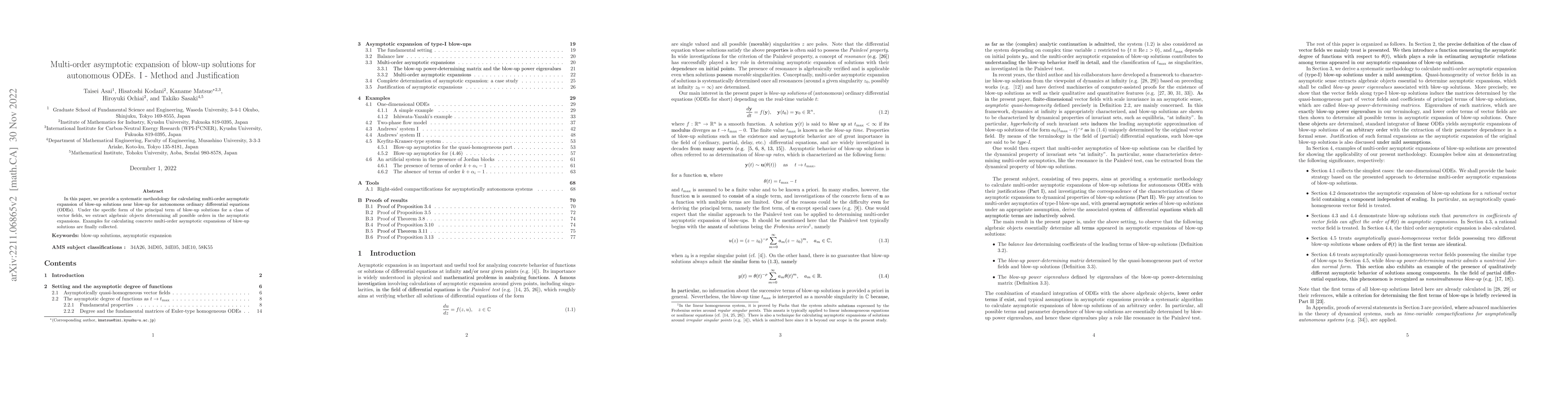 Thumbnail for Multi-order asymptotic expansion of blow-up solutions for autonomous
  ODEs. I -- Method and Justification