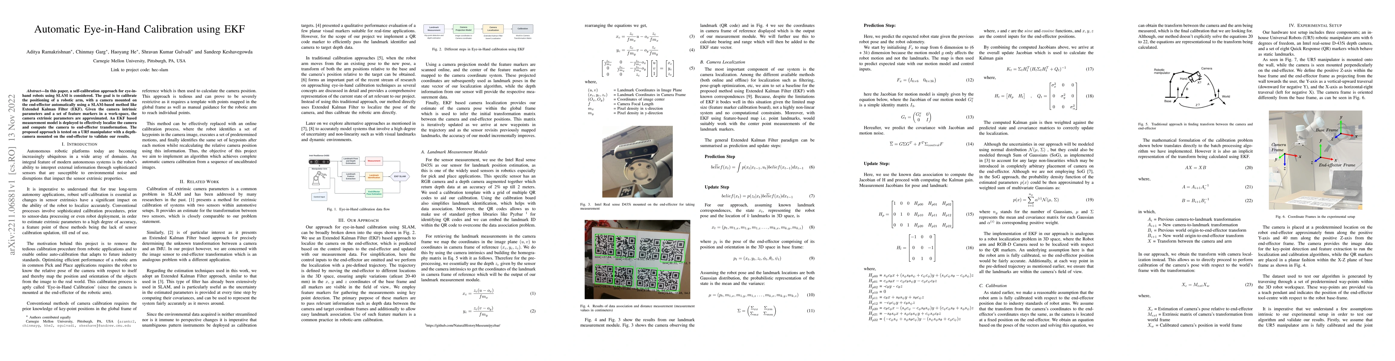 Thumbnail for Automatic Eye-in-Hand Calibration using EKF