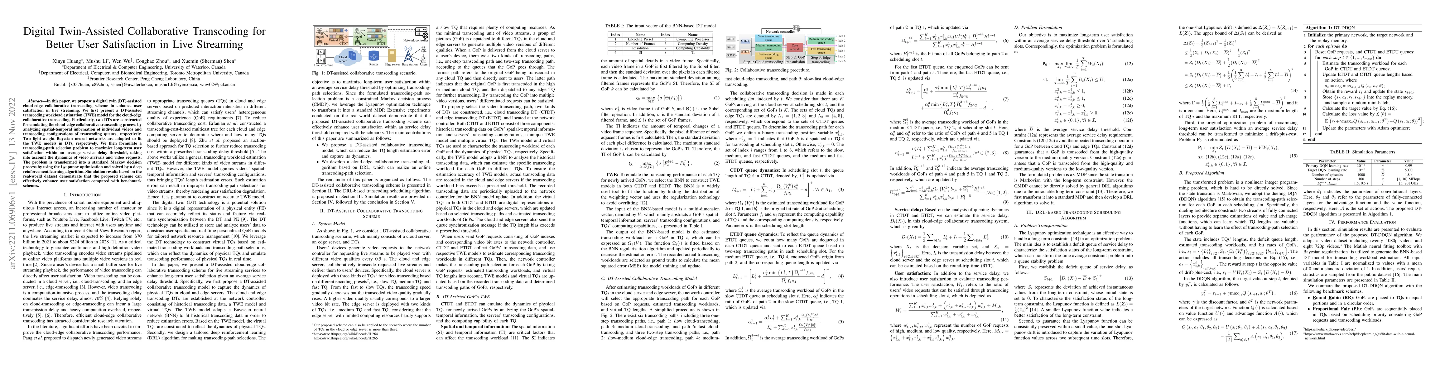 Thumbnail for Digital Twin-Assisted Collaborative Transcoding for Better User
  Satisfaction in Live Streaming